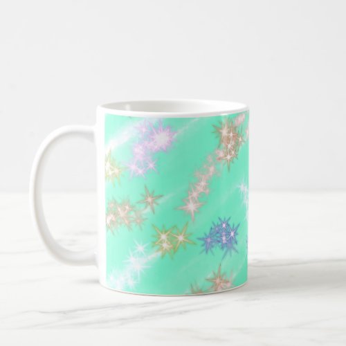 Blue purple curvy shapeslines wavy pattern design  coffee mug