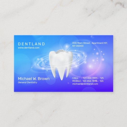 Blue Purple Dentistry Appointment Business Card