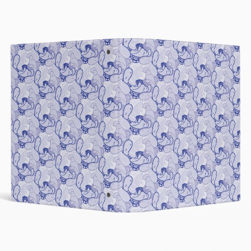 Blue purple dinosaur reading book on papasan chair 3 ring binder