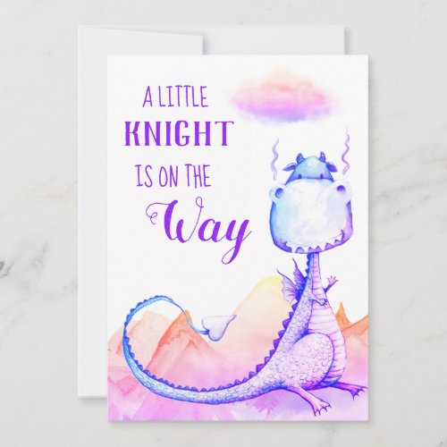 *~* Blue Purple Dragon Baby Boy Shower Invitation