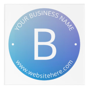 Blue & Purple Fading Ombre with Editable Text Acrylic Print