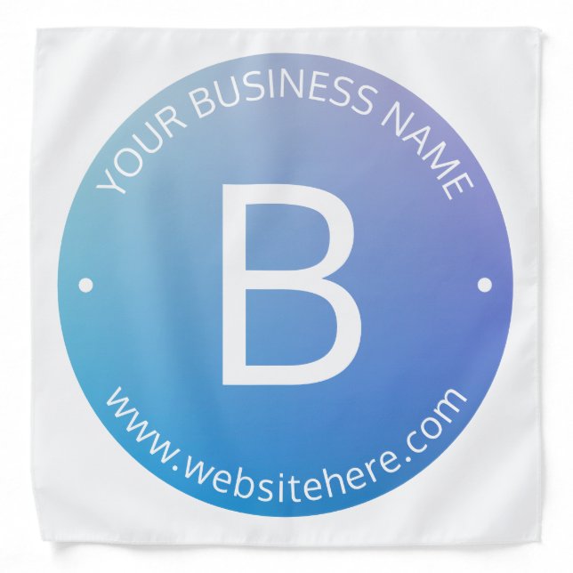 Blue & Purple Fading Ombre with Editable Text Bandana (Front)