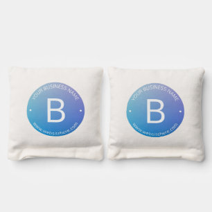 Blue & Purple Fading Ombre with Editable Text Cornhole Bags