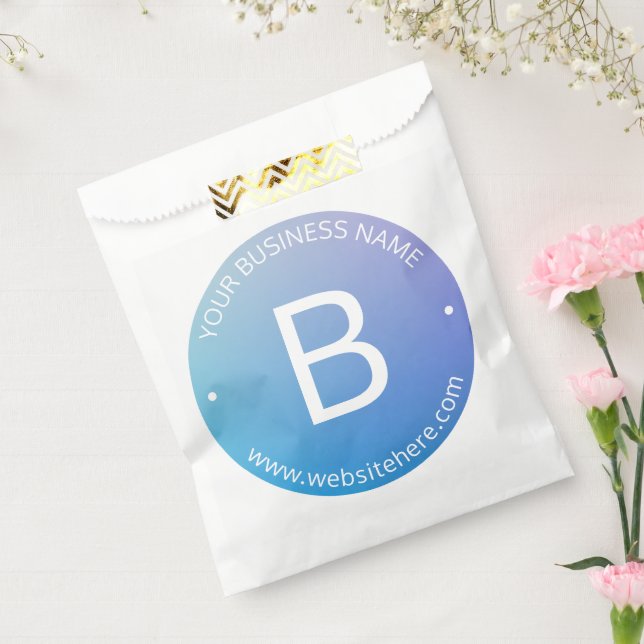 Blue & Purple Fading Ombre with Editable Text Favor Bag (Sealed)