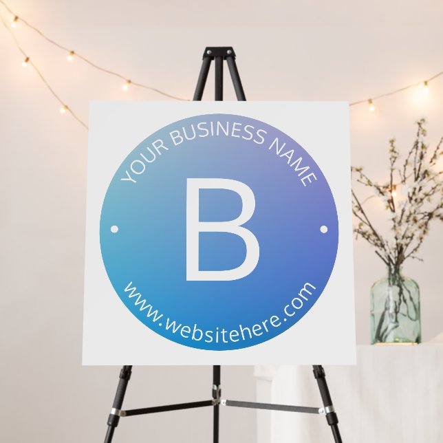 Blue & Purple Fading Ombre with Editable Text Foam Board (In Situ (Stand))