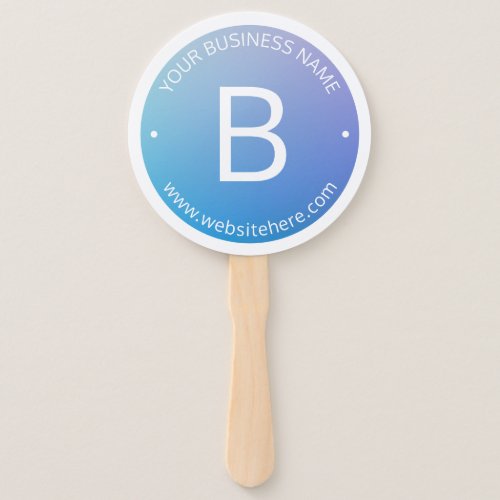 Blue  Purple Fading Ombre with Editable Text Hand Fan