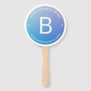 Blue & Purple Fading Ombre with Editable Text Hand Fan