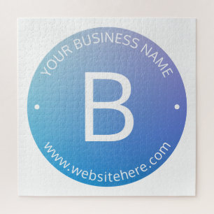 Blue & Purple Fading Ombre with Editable Text Jigsaw Puzzle