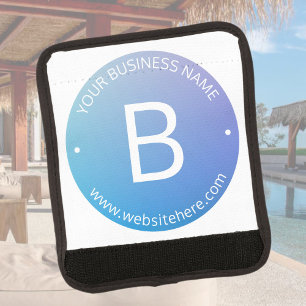 Blue & Purple Fading Ombre with Editable Text Luggage Handle Wrap