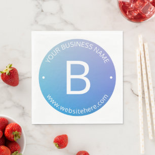 Blue & Purple Fading Ombre with Editable Text Napkins