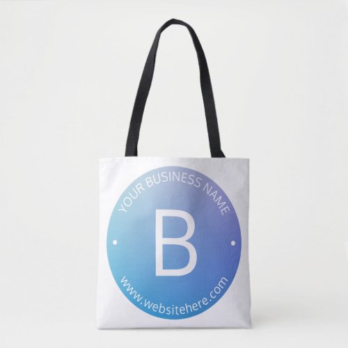 Blue  Purple Fading Ombre with Editable Text Tote Bag
