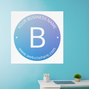 Blue & Purple Fading Ombre with Editable Text Wall Decal