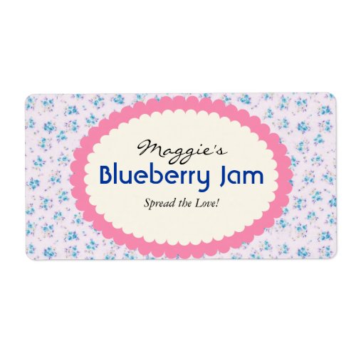 Blue Purple Floral Jam Jar Labels Custom Label