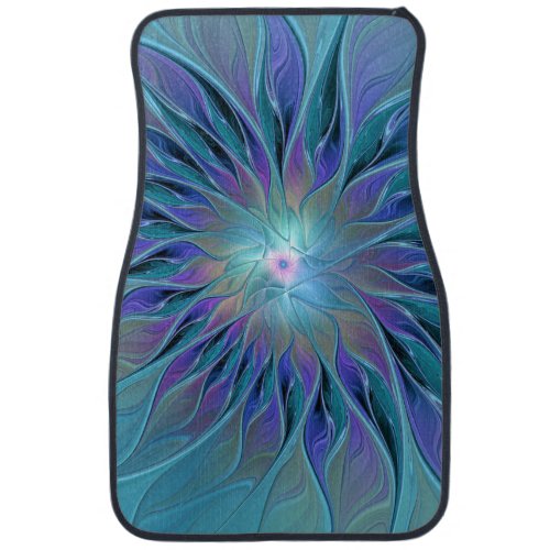 Blue Purple Flower Dream Abstract Fractal Art Car Floor Mat