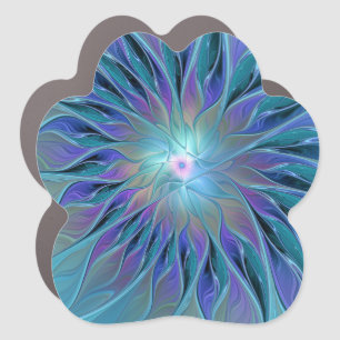 Blue Purple Flower Dream Abstract Fractal Art Car Magnet