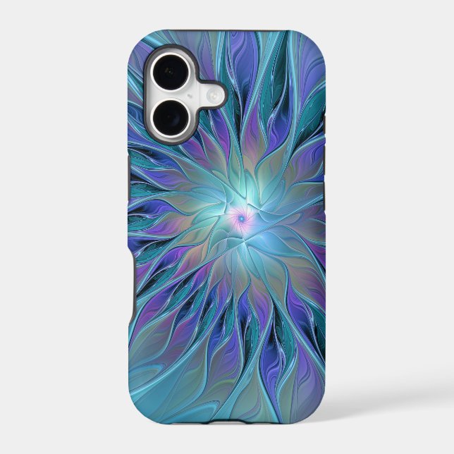 Blue Purple Flower Dream Abstract Fractal Art Case-Mate iPhone Case (Back)