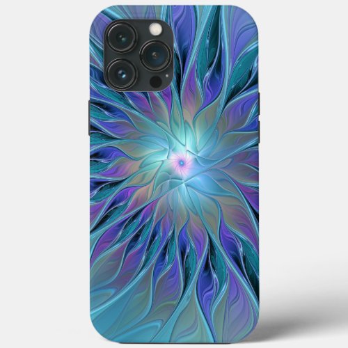 Blue Purple Flower Dream Abstract Fractal Art iPhone 13 Pro Max Case