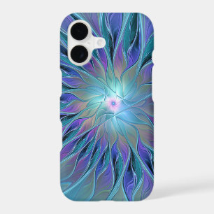 Blue Purple Flower Dream Abstract Fractal Art iPhone 17 Case