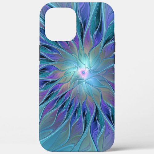 Blue Purple Flower Dream Abstract Fractal Art iPhone 12 Pro Max Case