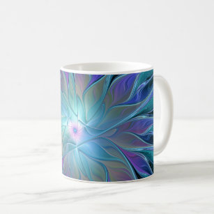 Blue Purple Flower Dream Abstract Fractal Art Coffee Mug