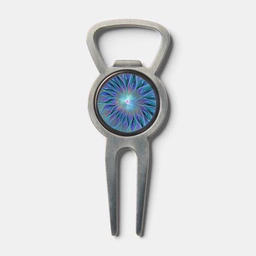 Blue Purple Flower Dream Abstract Fractal Art Divot Tool