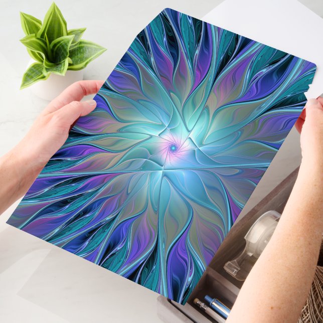 Blue Purple Flower Dream Abstract Fractal Art Envelope Mailers (Desk)
