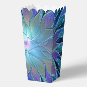Blue Purple Flower Dream Abstract Fractal Art Favor Boxes