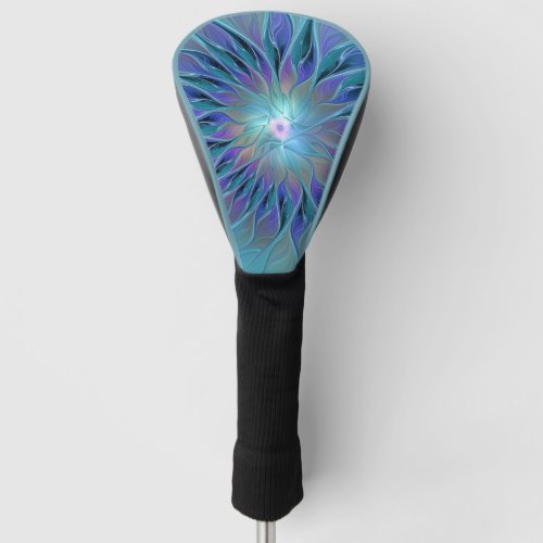 Blue Purple Flower Dream Abstract Fractal Art Golf Head Cover