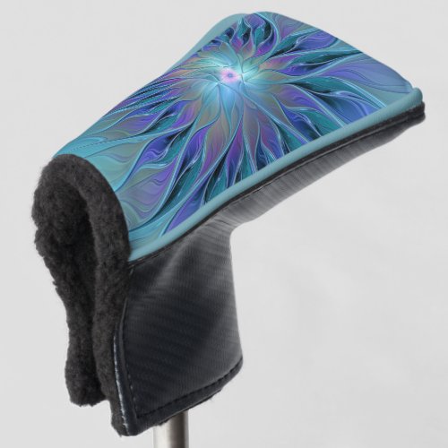 Blue Purple Flower Dream Abstract Fractal Art Golf Head Cover