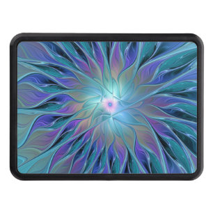 Blue Purple Flower Dream Abstract Fractal Art Hitch Cover