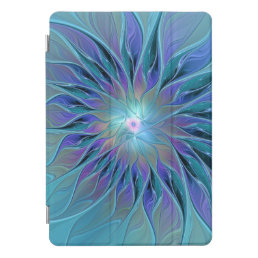Blue Purple Flower Dream Abstract Fractal Art iPad Pro Cover