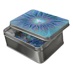 Blue Purple Flower Dream Abstract Fractal Art Jigsaw Puzzle
