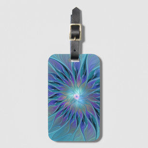 Blue Purple Flower Dream Abstract Fractal Art Luggage Tag