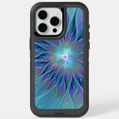 Blue Purple Flower Dream Abstract Fractal Art iPhone 15 Pro Max Case