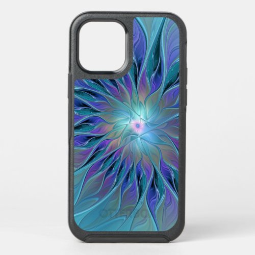 Blue Purple Flower Dream Abstract Fractal Art OtterBox Symmetry iPhone 12 Case