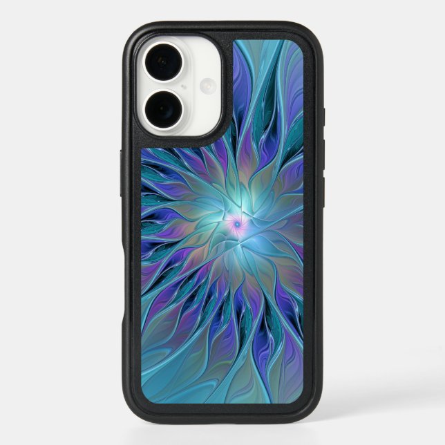 Blue Purple Flower Dream Abstract Fractal Art Otterbox iPhone Case (Back)