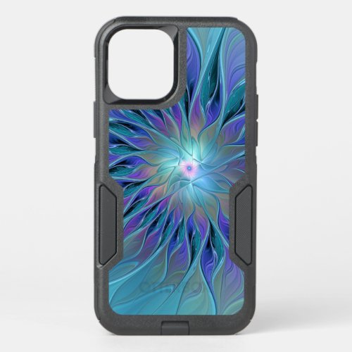 Blue Purple Flower Dream Abstract Fractal Art OtterBox Commuter iPhone 12 Case