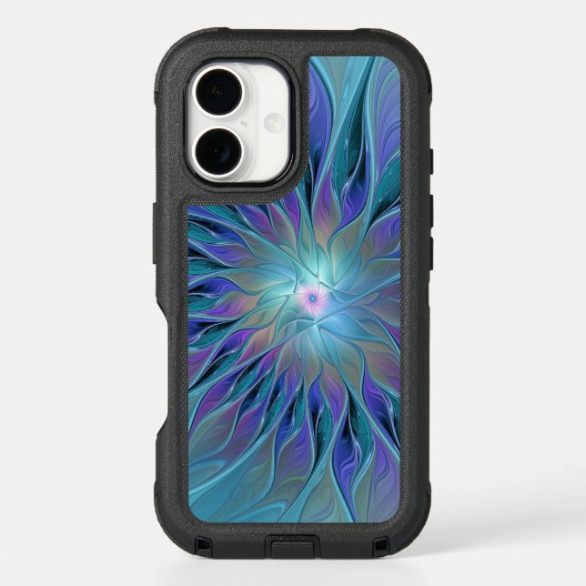 Blue Purple Flower Dream Abstract Fractal Art Otterbox iPhone Case (Back)