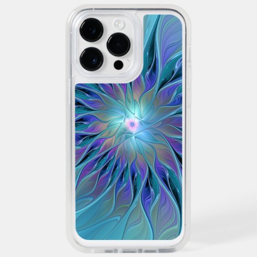 Blue Purple Flower Dream Abstract Fractal Art OtterBox iPhone 14 Pro Max Case