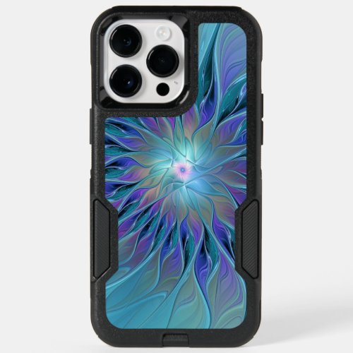 Blue Purple Flower Dream Abstract Fractal Art OtterBox iPhone 14 Pro Max Case