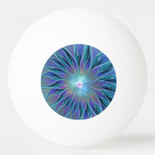 Blue Purple Flower Dream Abstract Fractal Art Ping Pong Ball