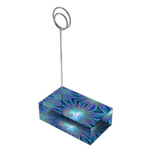 Blue Purple Flower Dream Abstract Fractal Art Place Card Holder