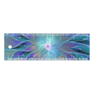 Blue Purple Flower Dream Abstract Fractal Art Ruler