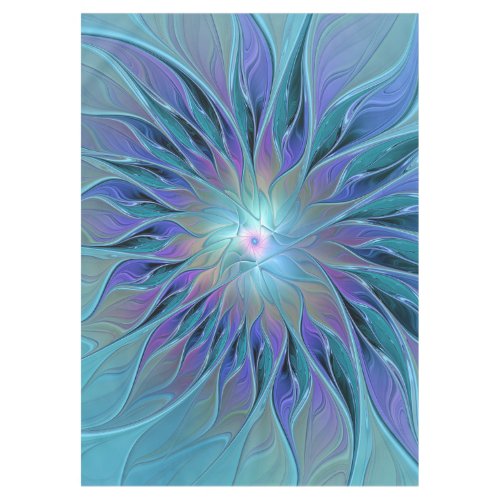 Blue Purple Flower Dream Abstract Fractal Art Tablecloth