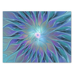 Blue Purple Flower Dream Abstract Fractal Art Tissue Paper