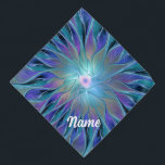 Blue Purple Flower Dream Abstract Fractal Pet Bandana<br><div class="desc">A modern abstract and unique fantasy flower with 
shades of blue and purple.
Design for your dog bandana and more.</div>