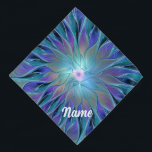 Blue Purple Flower Dream Abstract Fractal Pet Bandana<br><div class="desc">A modern abstract and unique fantasy flower with
shades of blue and purple.
Design for your dog bandana and more.</div>