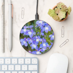 Blue Purple Flower Garden Art Charger