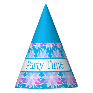 Blue Purple Flower Party Time Hat
