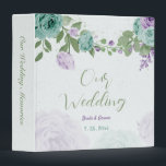 blue purple flowers greenery wedding album 3 ring binder<br><div class="desc">romantic blue and purple flowers green leaves botanical wedding photo album binder.
You can use it to save your beautiful memories about any occasion (birthday,  bridal shower,  baby shower, ... )</div>